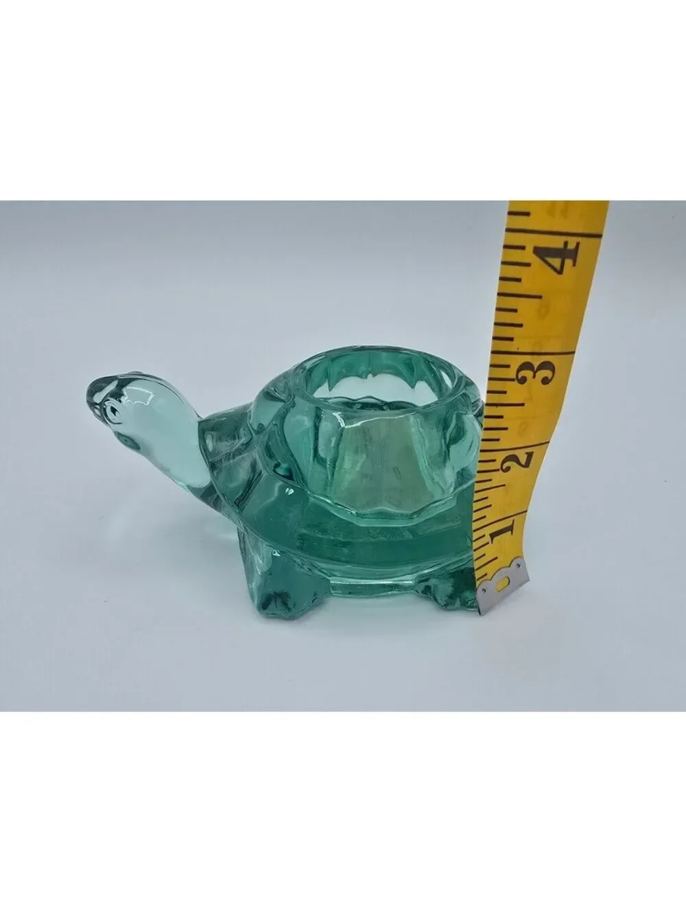 Vintage Indiana Glass Turtle Votive Candle Holder Spanish Green #12144